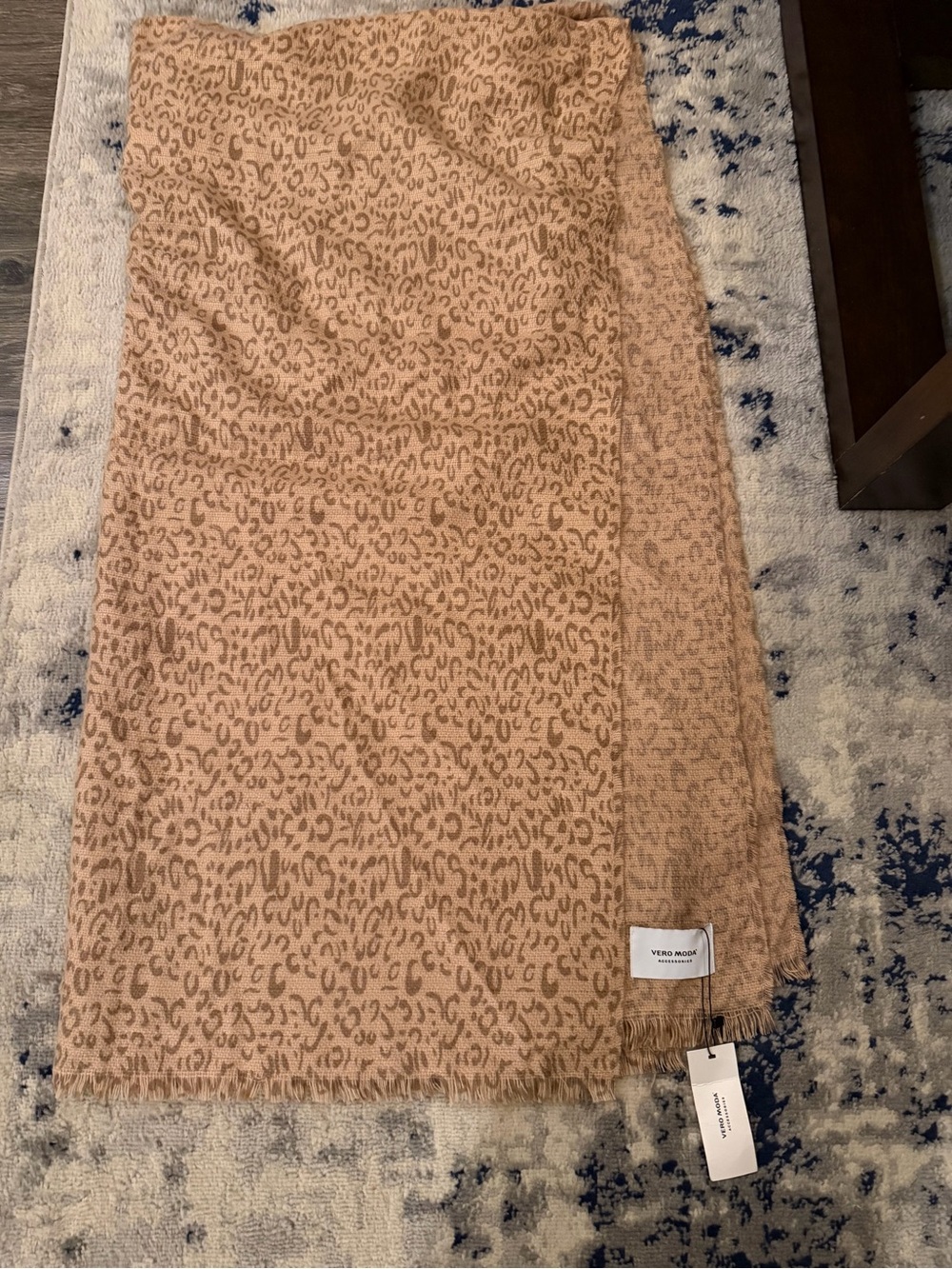 Vero Moda Beige Animal Print Scarf
